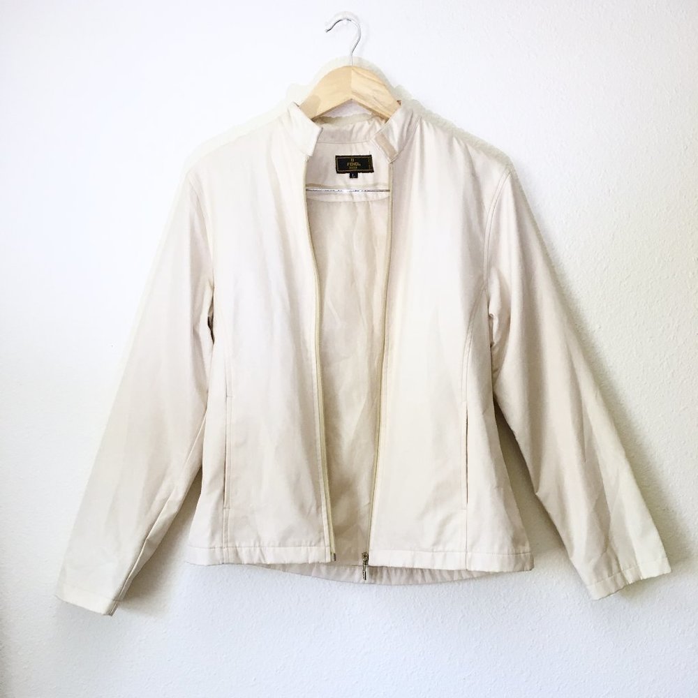 Vintage FENDI Ivory Zip Jacket Size Large